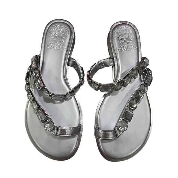Vince Camuto Metallic Steel Jeweled Sandal - New in Box - Picture 1 of 7